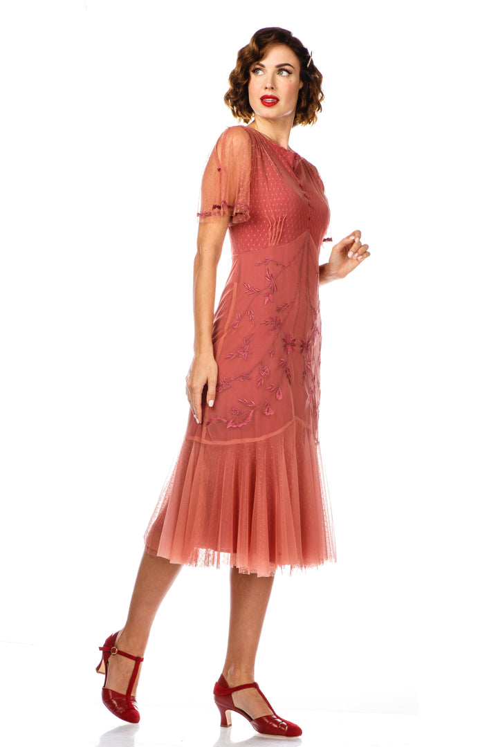 1920s Flapper Style Dress 40834 in Rose by Nataya