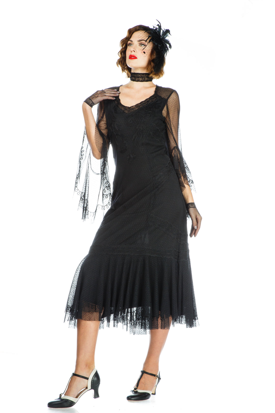 1920s Style Dress 40825 in Black by Nataya