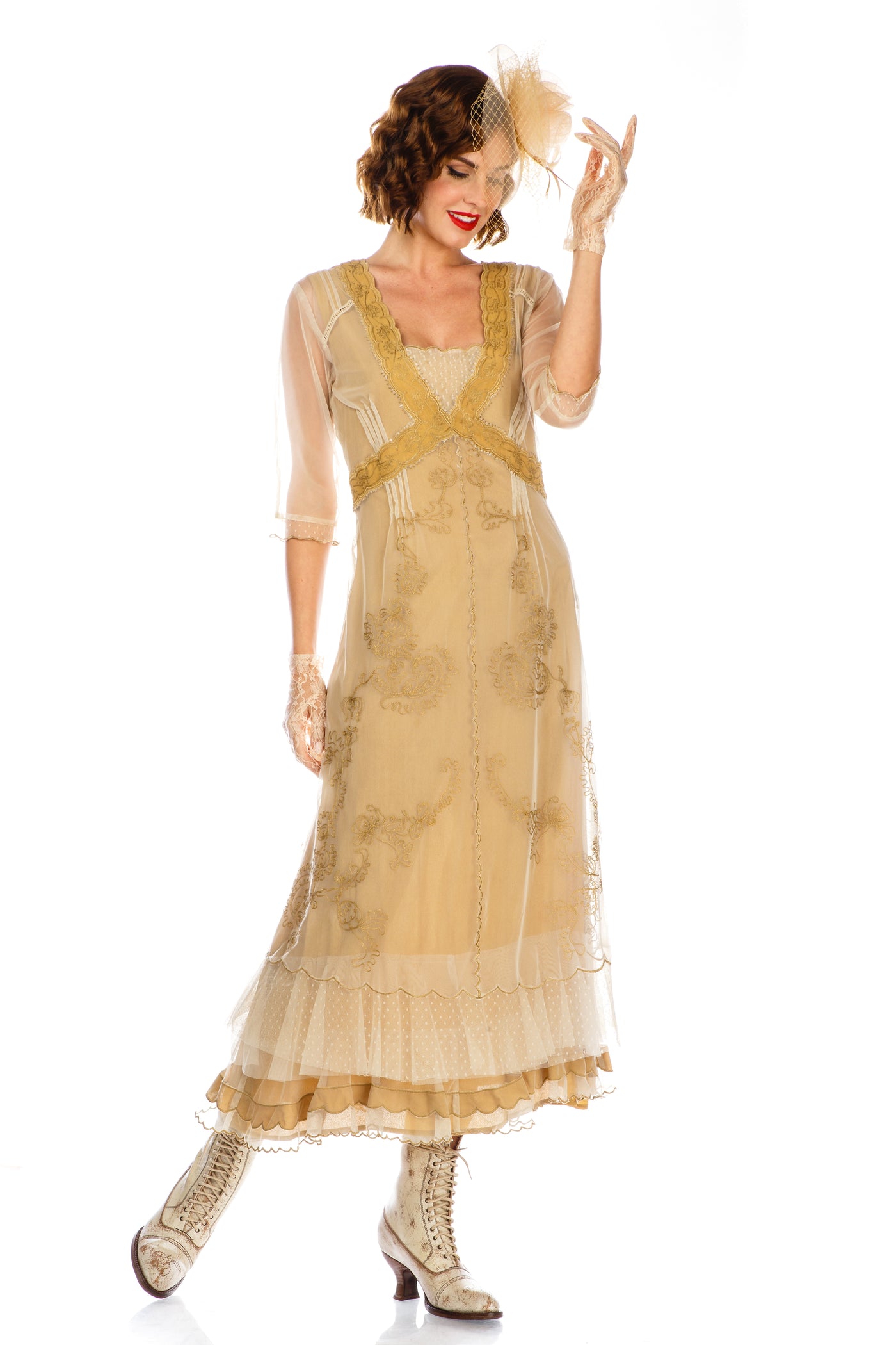 Vintage Titanic Style Dress in Gold by Nataya – WardrobeShop