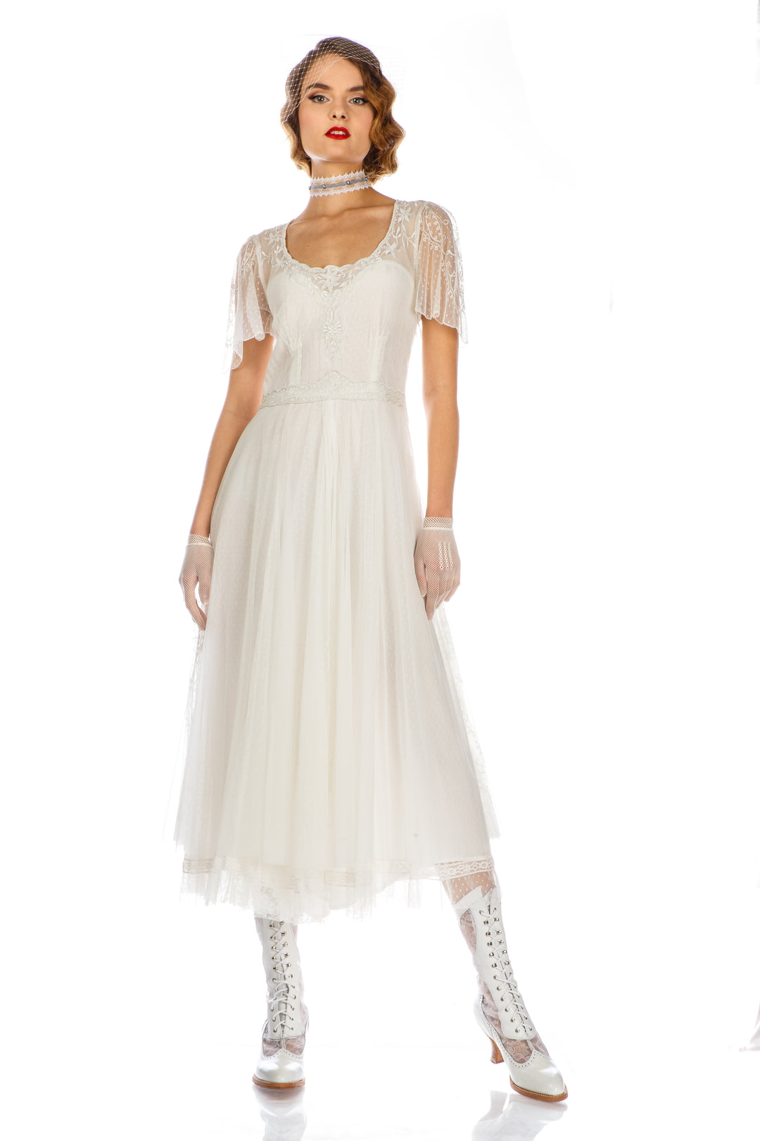 Alice Vintage Style Dress 40815 in Ivory by Nataya