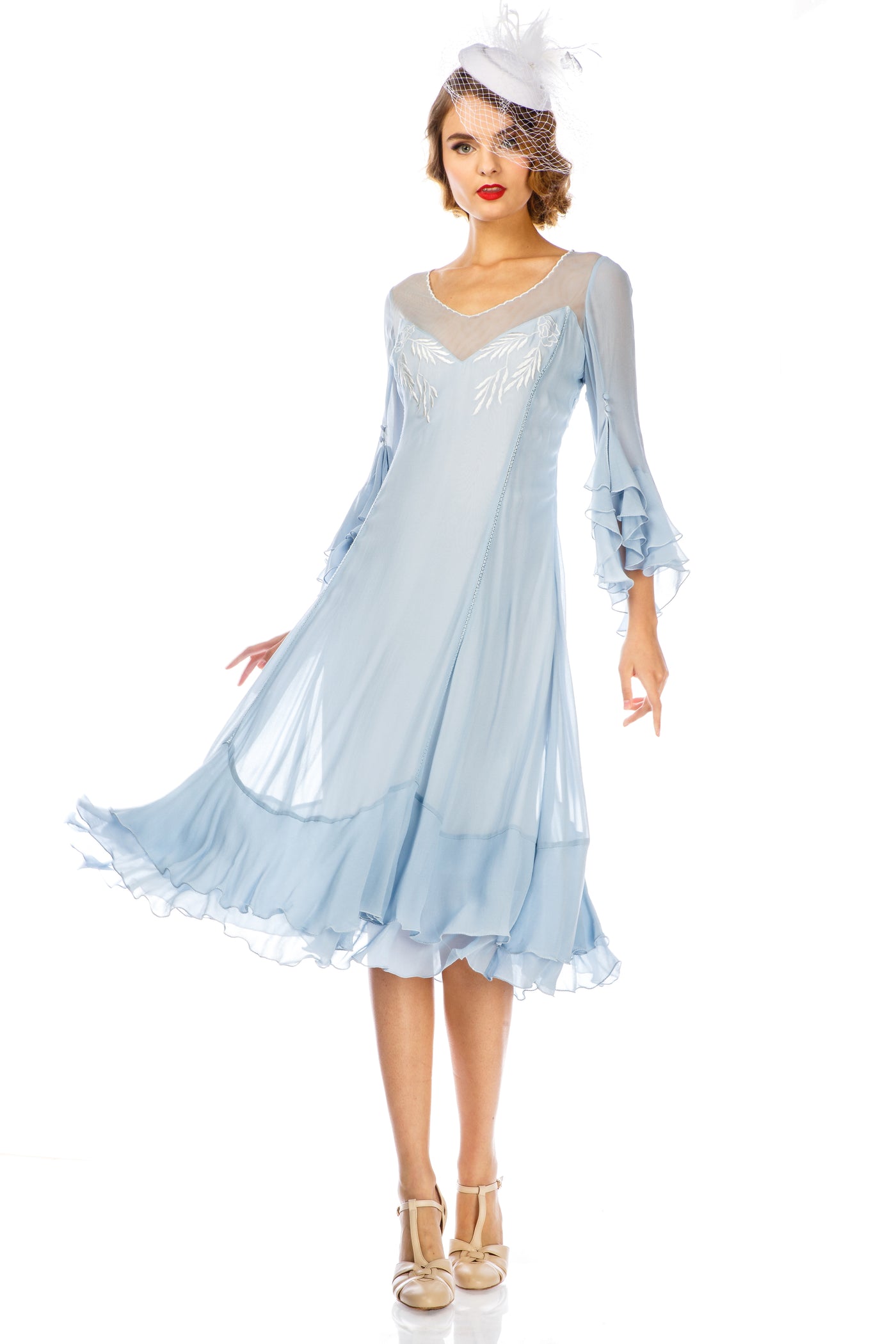 Vintage Inspired Sky Blue Dress by Nataya – WardrobeShop