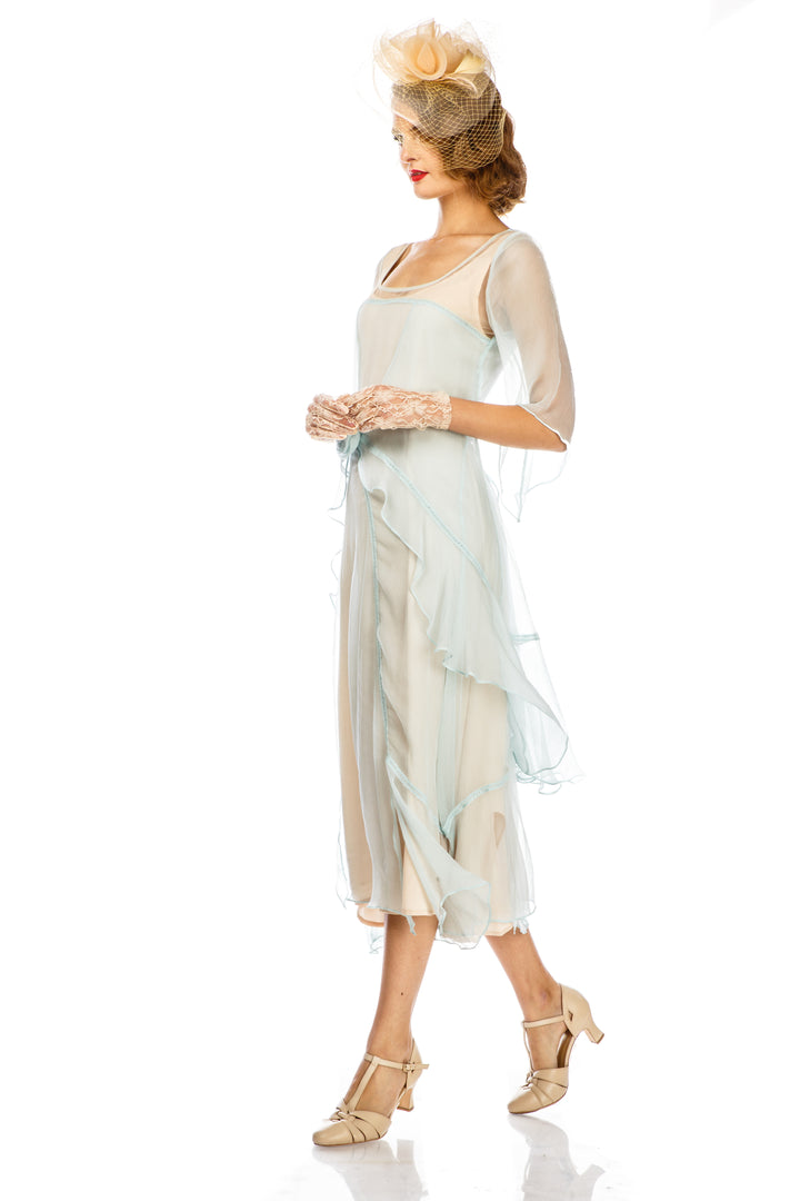 10709 Great Gatsby Party Dress in Nude Mint by Nataya