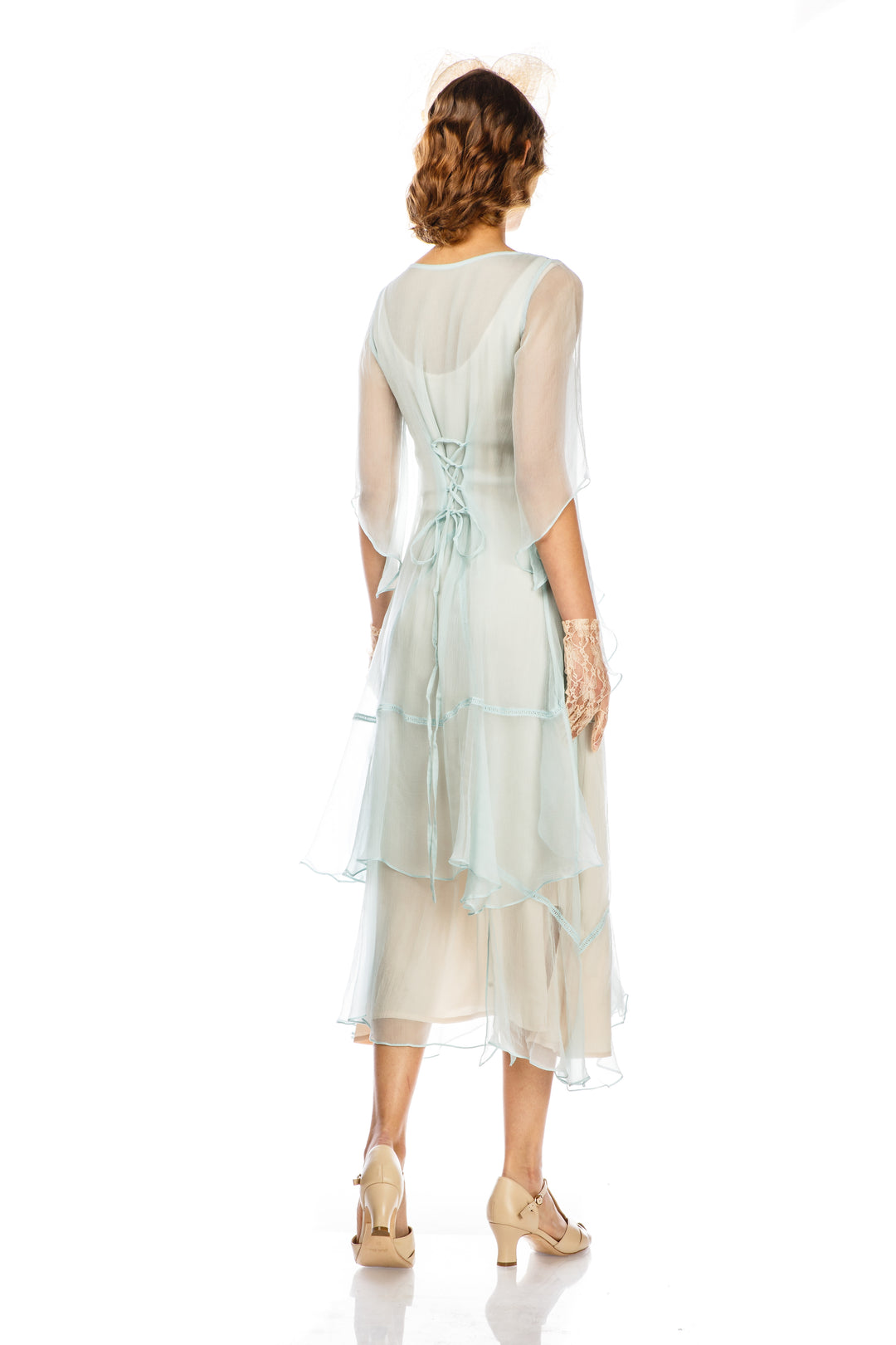 10709 Great Gatsby Party Dress in Nude Mint by Nataya