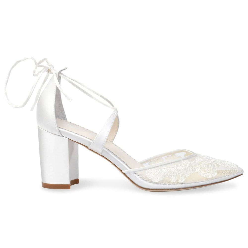 Abigail Lace Wedding Heels in Ivory by Bella Belle