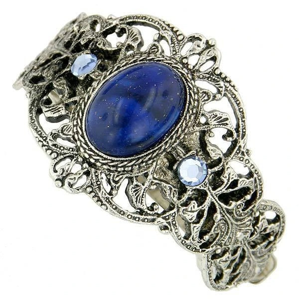 Bridgerton Style Oval Lapis Ponytail Holder by 1928 Jewelry