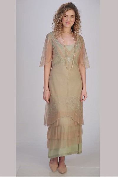 Sylvia 1920s Titanic Style Dress in Sage