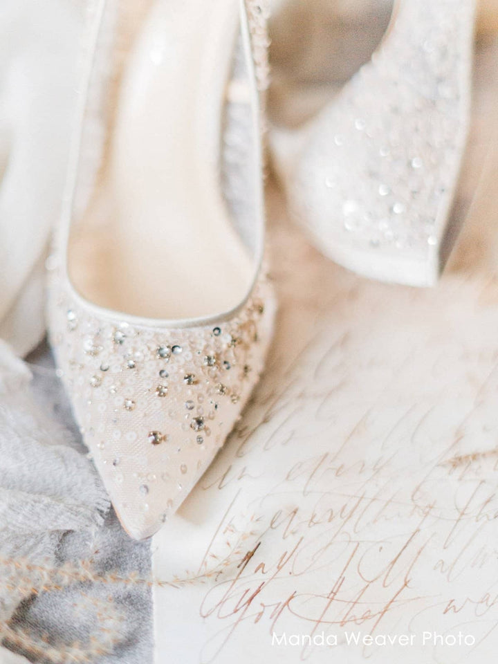 Elsa Sequin Embellished Heels in Nude by Bella Belle Shoes – WardrobeShop