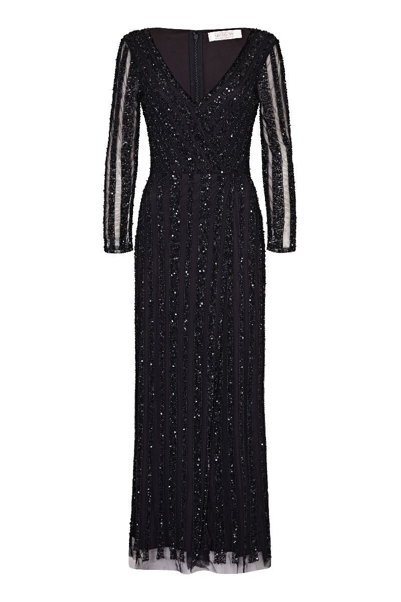 Rosie Gatsby Style Maxi Dress in Black – WardrobeShop